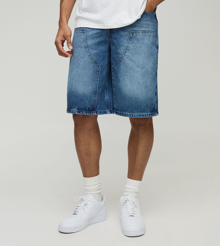 Washed Carpenter Denim Shorts