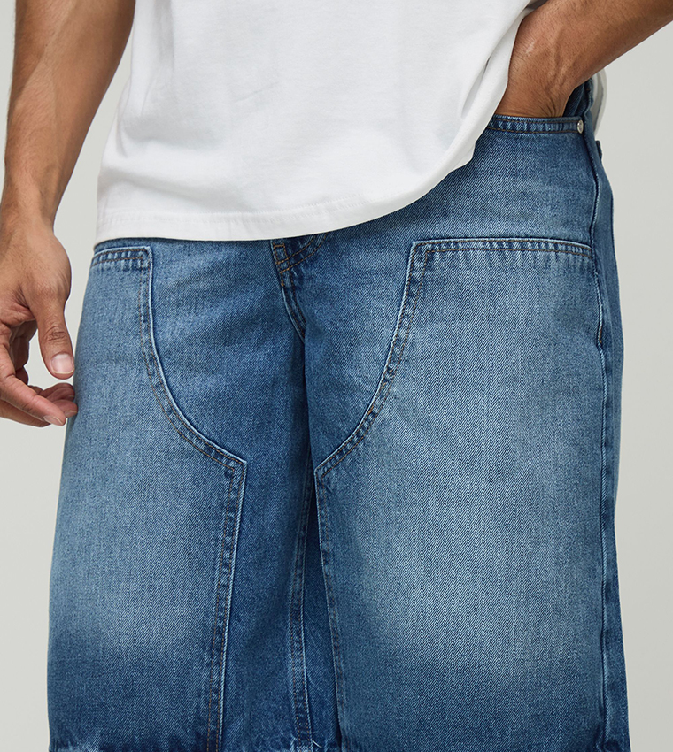 Washed Carpenter Denim Shorts