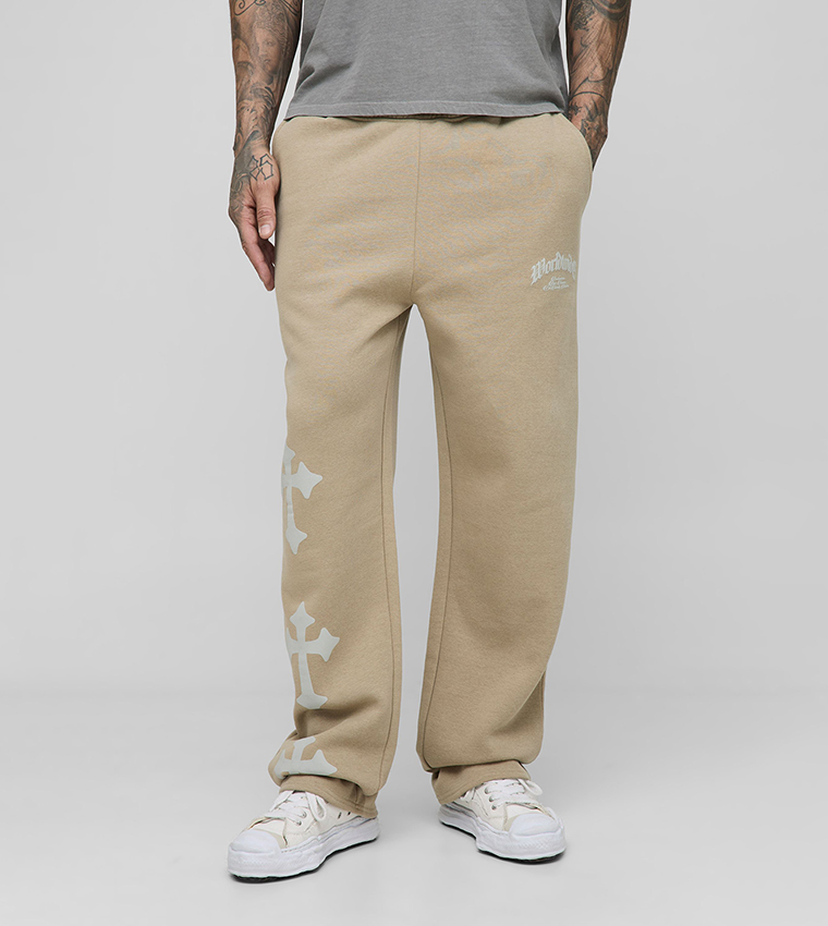 Tall Puff Print Cross Relaxed Fit Sweatpants