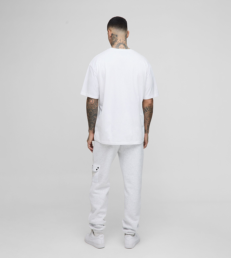 Buy BoohooMAN Tall Utility Pocket Jersey Joggers In Grey | 6thStreet UAE