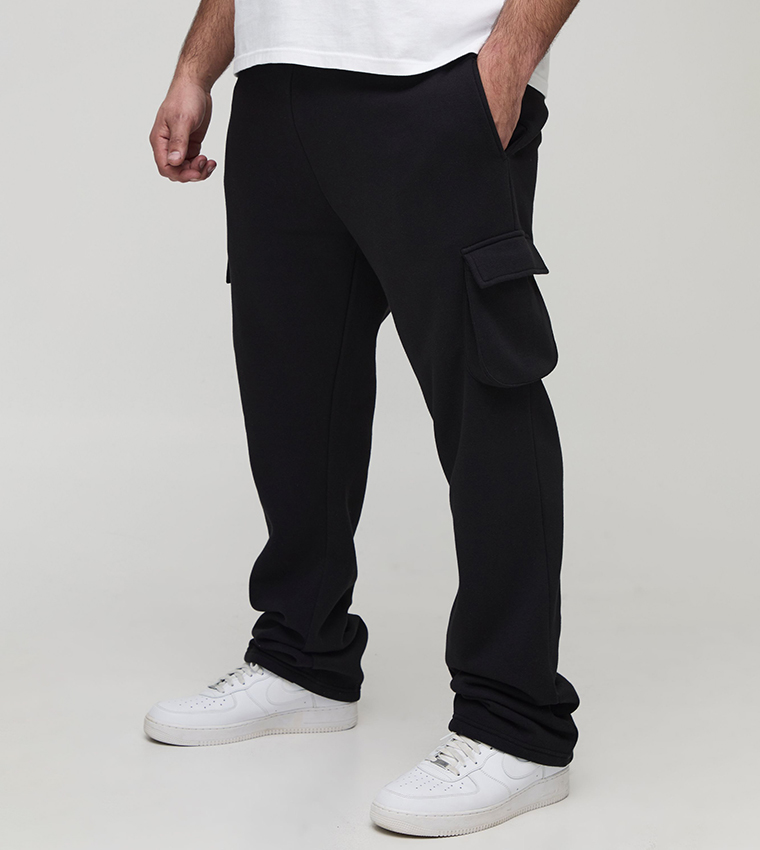 Plus & Tall Slim Stacked Flare Cargo Joggers