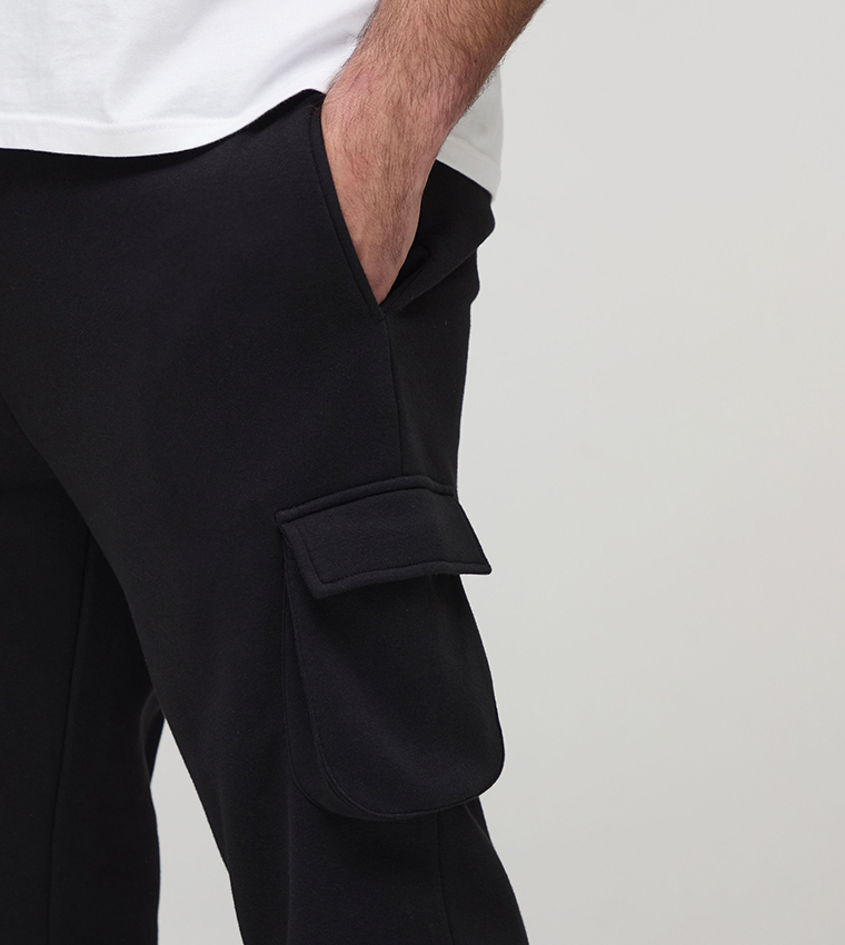 Plus & Tall Slim Stacked Flare Cargo Joggers