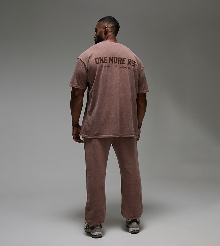 Solid One More Rep Oversized Washed Joggers