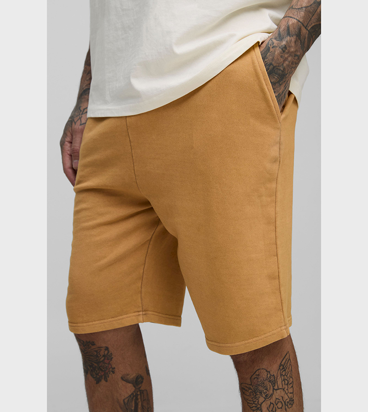 Tall Loose Fit Acid Wash Jersey Shorts