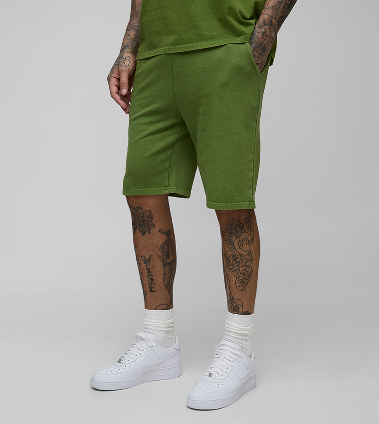 Tall Loose Fit Acid Wash Jersey Shorts