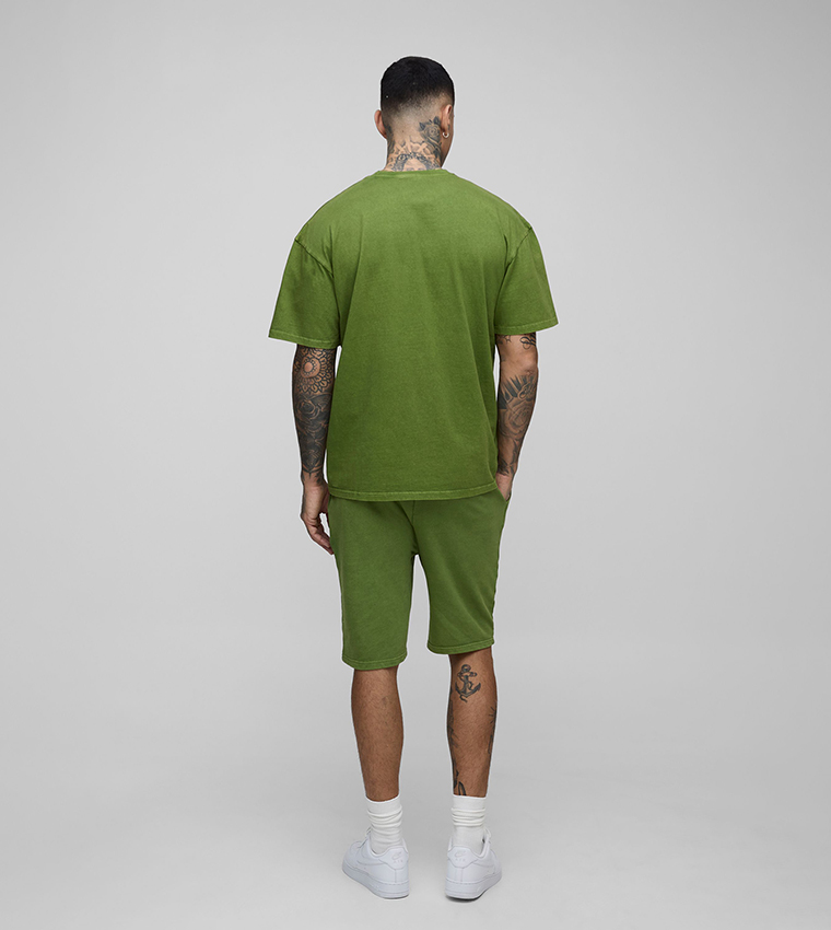 Tall Loose Fit Acid Wash Jersey Shorts