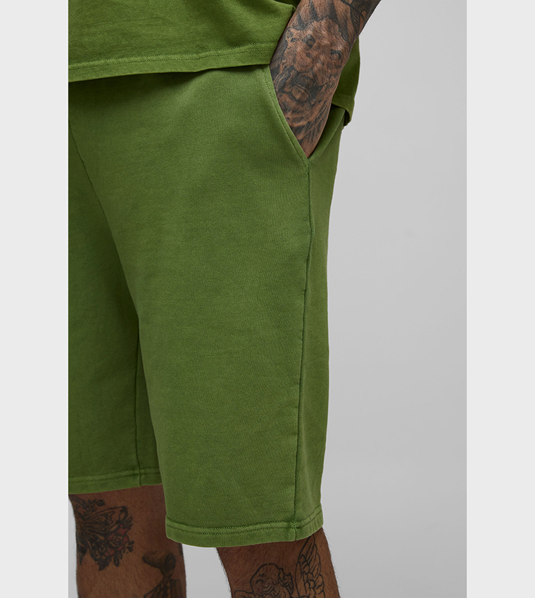 Tall Loose Fit Acid Wash Jersey Shorts