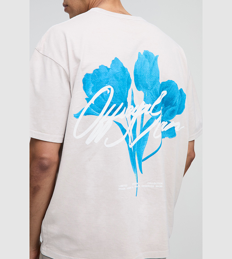 Floral Print Washed Oversized T-Shirt