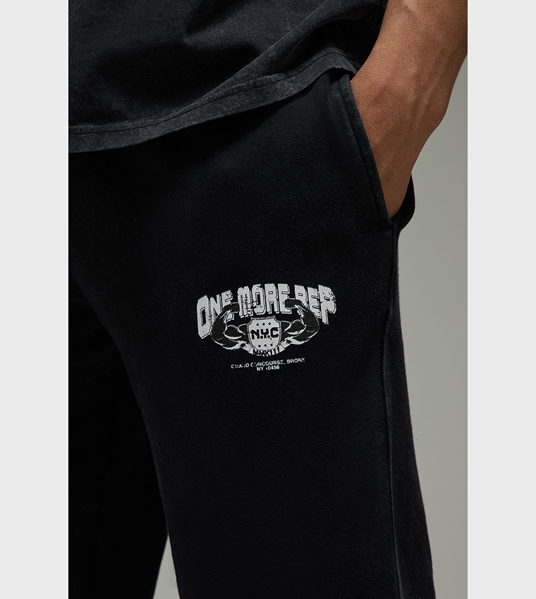 One More Rep NYC Washed Oversized Cuffed Active Joggers