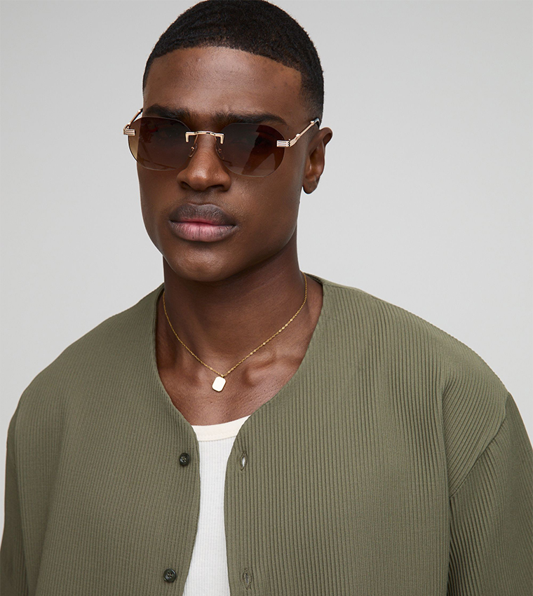 Pleated Short Sleeves Oversized Shirt