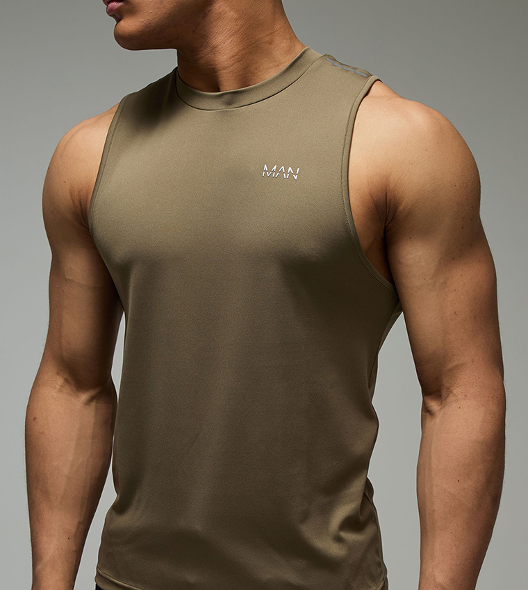 Logo Printed Reflective Performance Tank Top