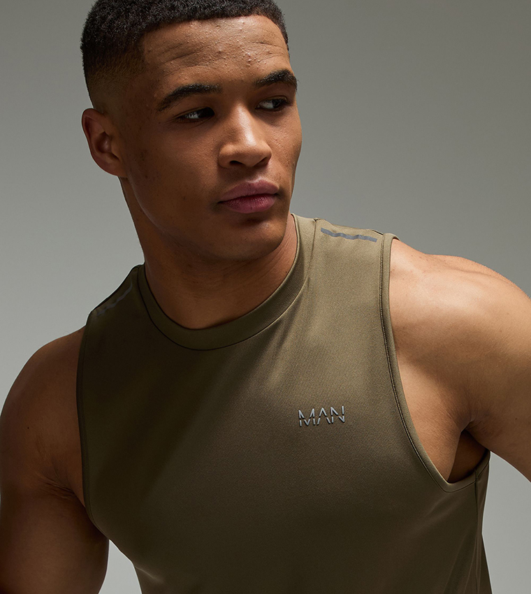 Logo Printed Reflective Performance Tank Top