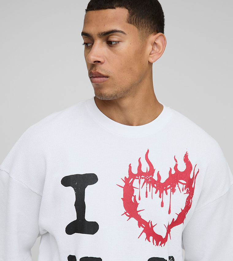 Waffle I Heart New York Printed Oversized T-Shirt