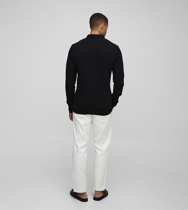 Pique Long Sleeves Slim Fit Jersey Shirt