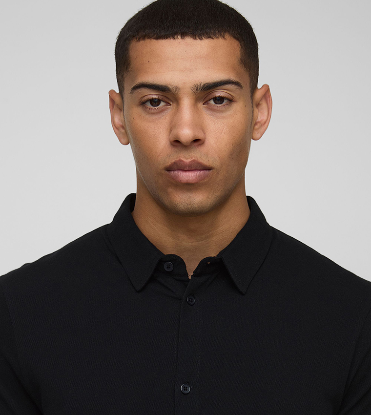 Pique Long Sleeves Slim Fit Jersey Shirt