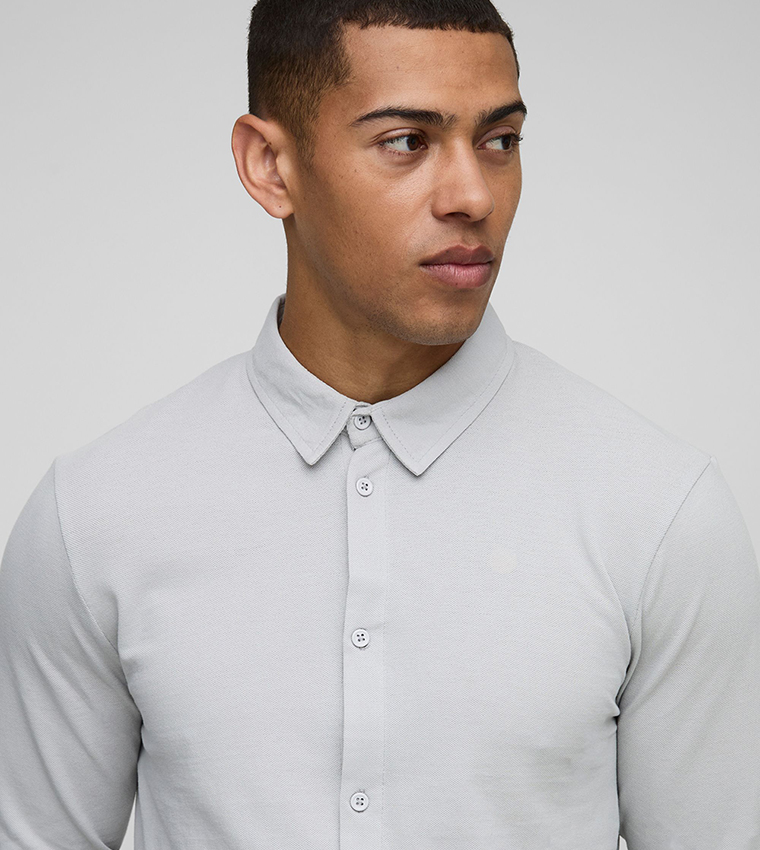 Pique Long Sleeves Slim Fit Jersey Shirt