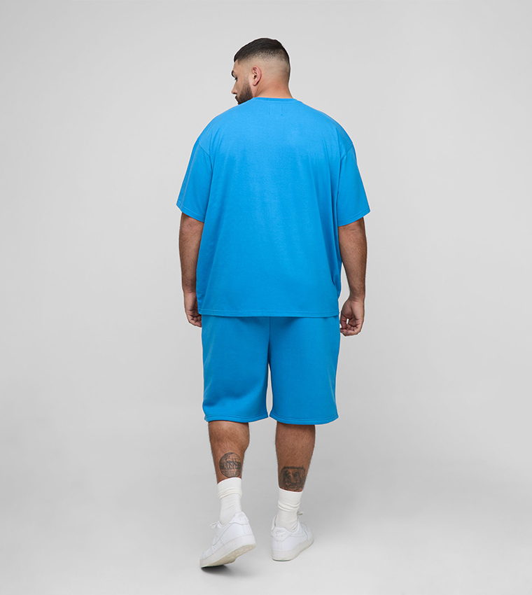 Pour Homme Print Oversized T-Shirt & Shorts Set