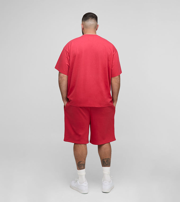 Pour Homme Print Oversized T-Shirt & Shorts Set
