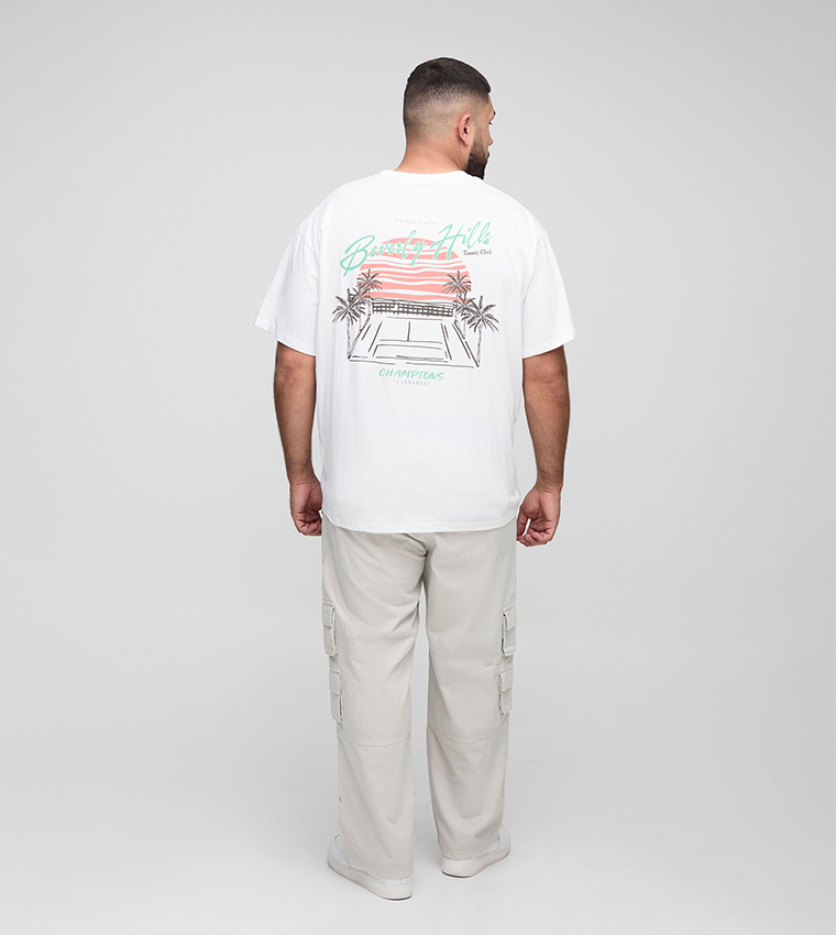 Plus & Tall Washed Relaxed Fit Multi Cargo Pocket Trousers