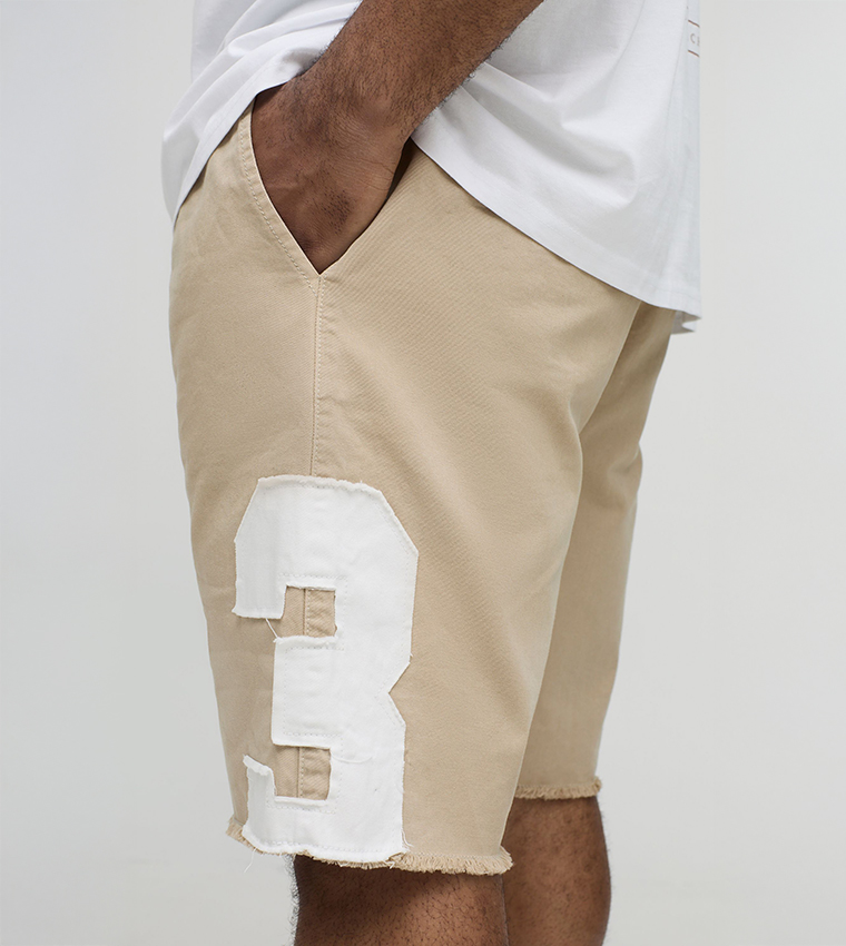 Plus & Tall Relaxed Fit Appliqued Drawstring Waist Shorts