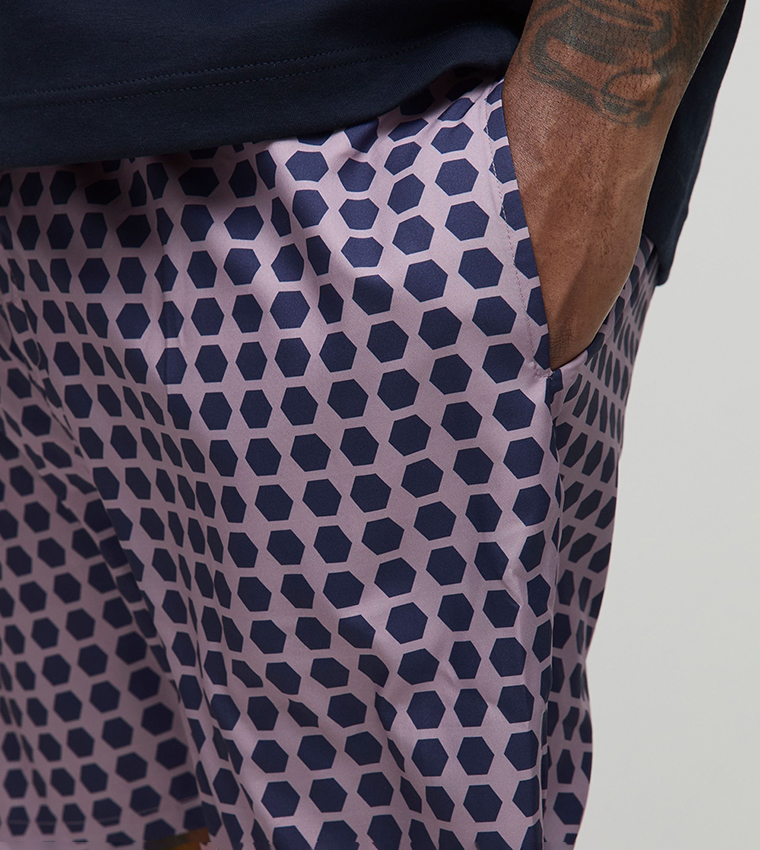 Plaid Mid Rise Swim Shorts