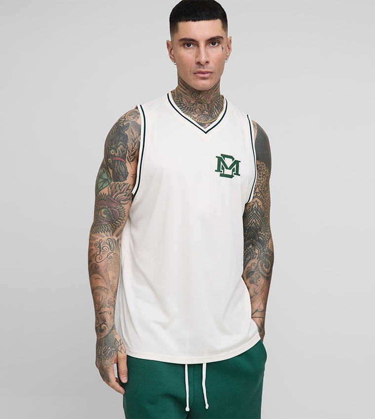 Tall Bm Embroidered Airtex Tank Top