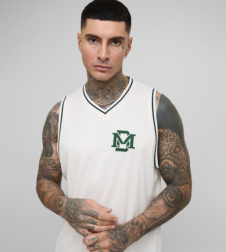 Tall Bm Embroidered Airtex Tank Top