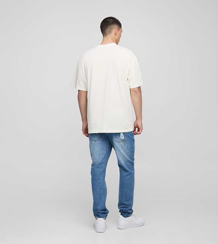 Washed Subtle Ripped Slim Fit Jeans