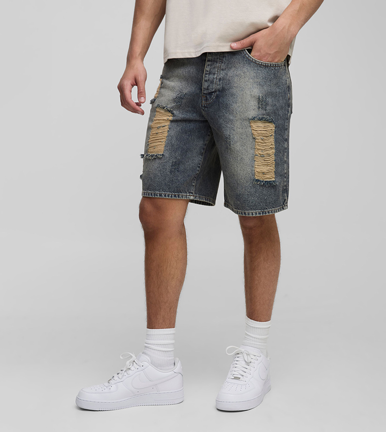 Ripped Vintage Denim Shorts