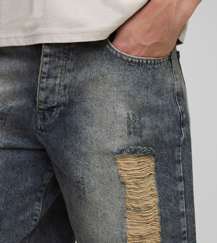 Ripped Vintage Denim Shorts