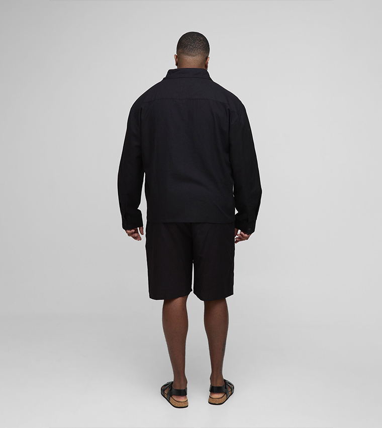 Plus & Tall Long Sleeves Linen Look Regular Shirt
