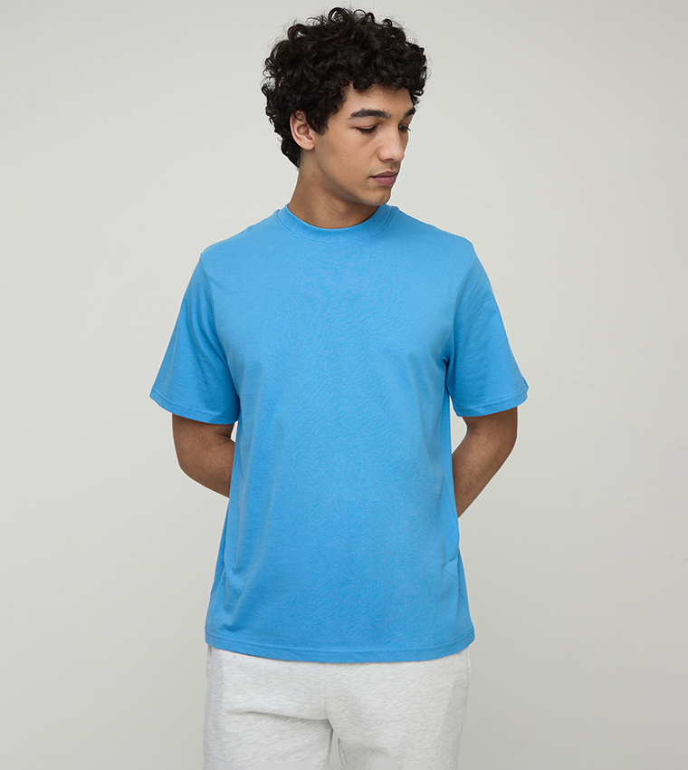 Solid Regular Fit Crew Neck T-Shirt