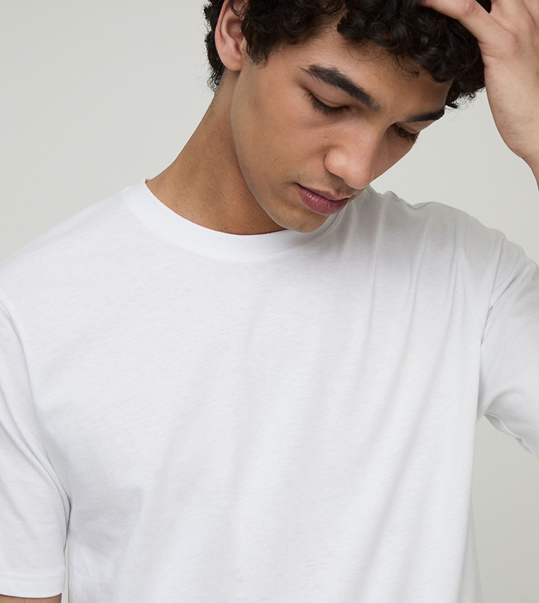 Solid Regular Fit Crew Neck T-Shirt