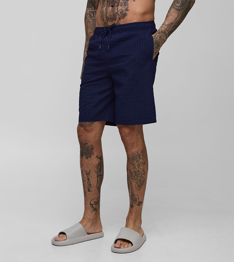 Tall Seersucker Check Swim Shorts