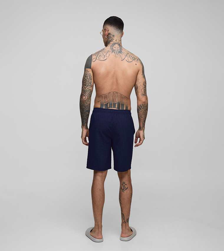Tall Seersucker Check Swim Shorts
