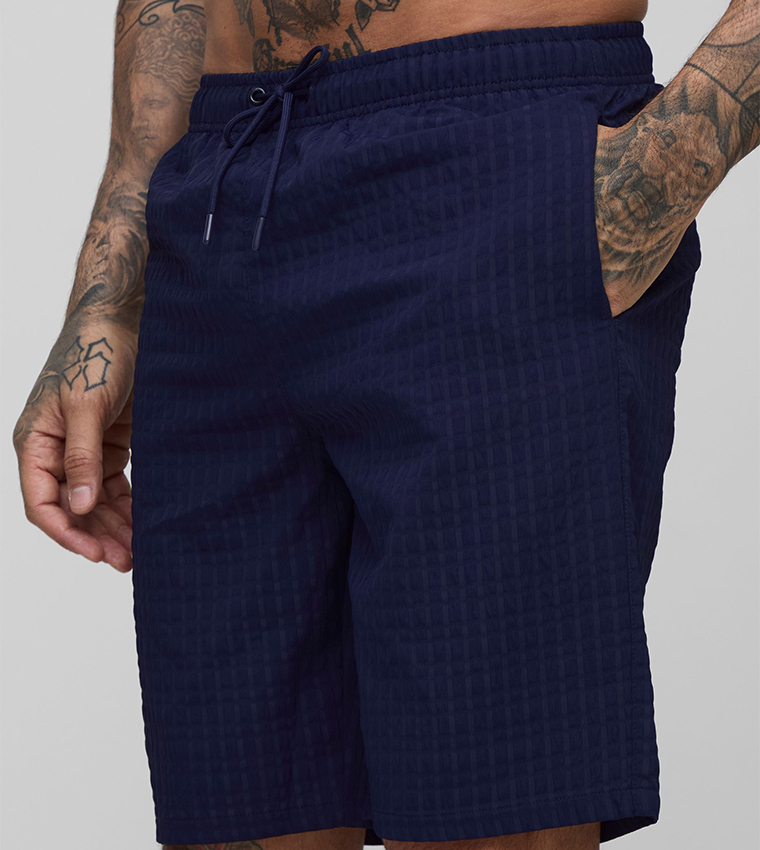 Tall Seersucker Check Swim Shorts
