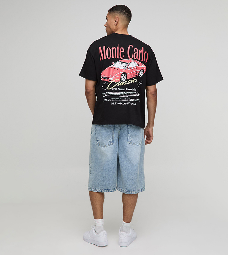 Monte Carlo Classic Car Graphic Oversized T-Shirt