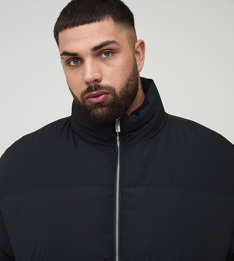 Plus & Tall Man Boxy Fit High Neck Puffer Jacket
