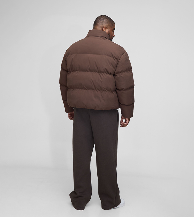 Plus & Tall Boxy Fit High Neck Puffer Jacket