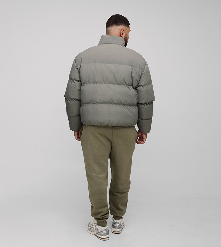 Plus & Tall Boxy Fit High Neck Puffer Jacket