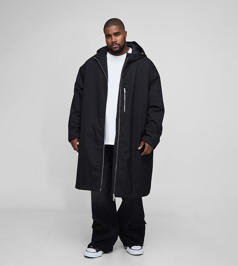 Plus & Tall Oversized Padded Longline Mac Trench Coat