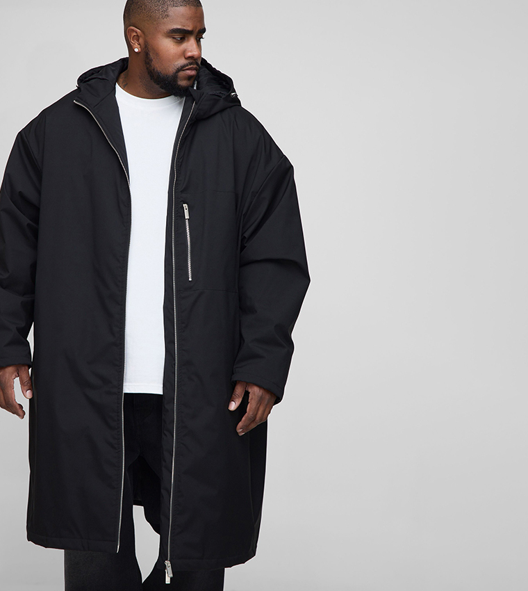 Plus & Tall Oversized Padded Longline Mac Trench Coat