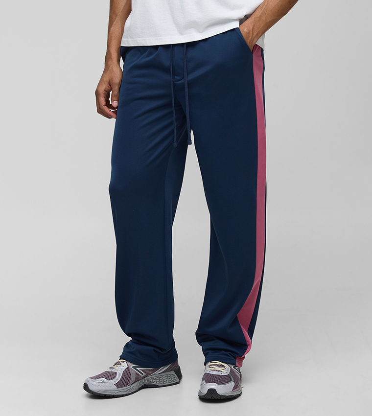 Elastic Waist Relaxed Fit Side Panel Sweatpants
