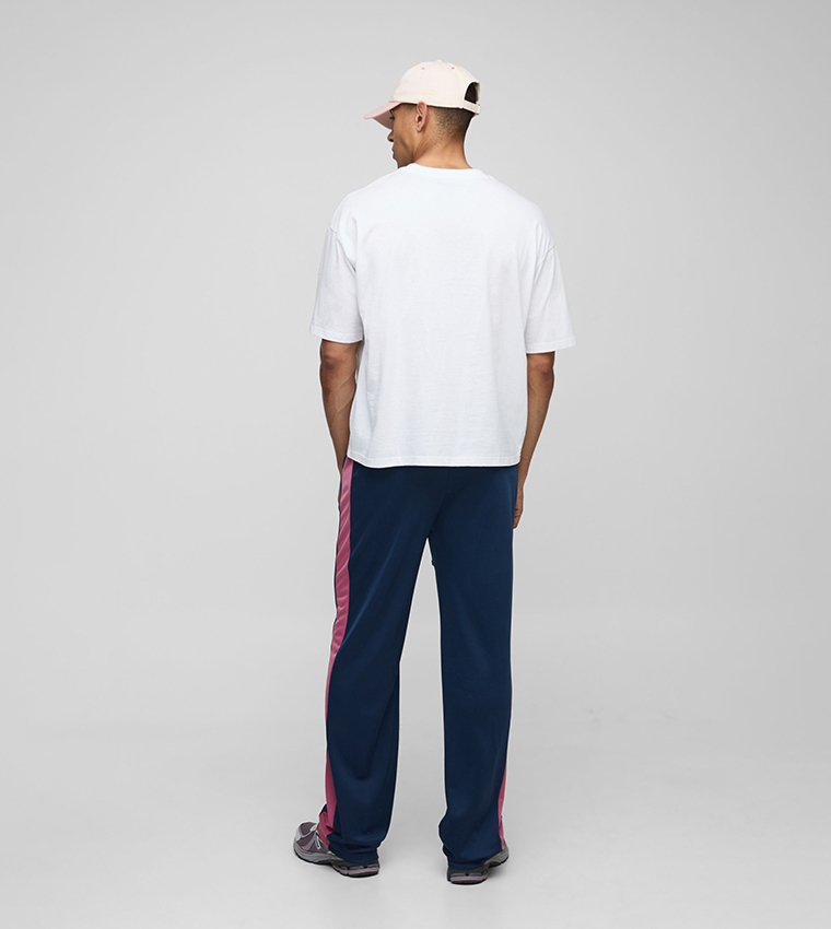 Elastic Waist Relaxed Fit Side Panel Sweatpants