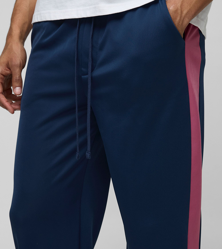 Elastic Waist Relaxed Fit Side Panel Sweatpants