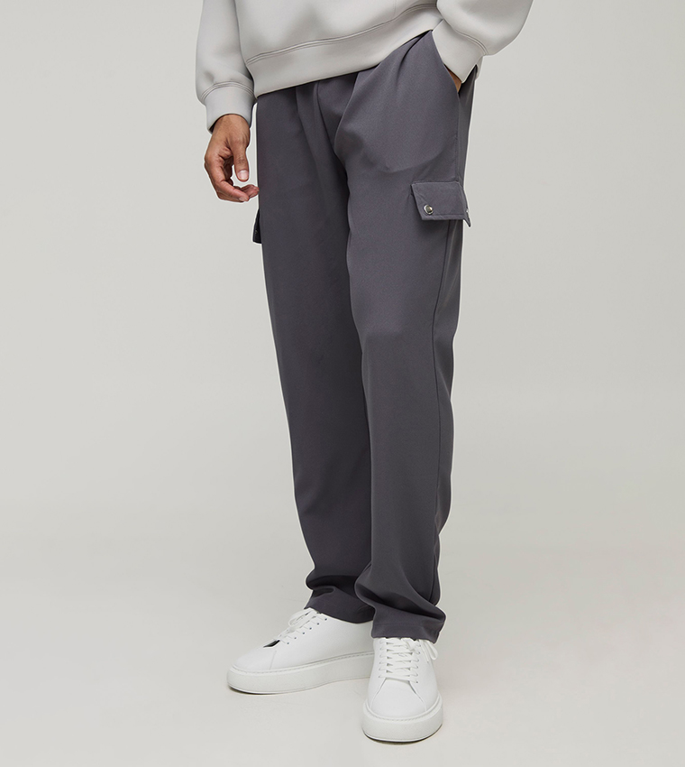 Mid Rise Straight Fit Cargo Trackpants
