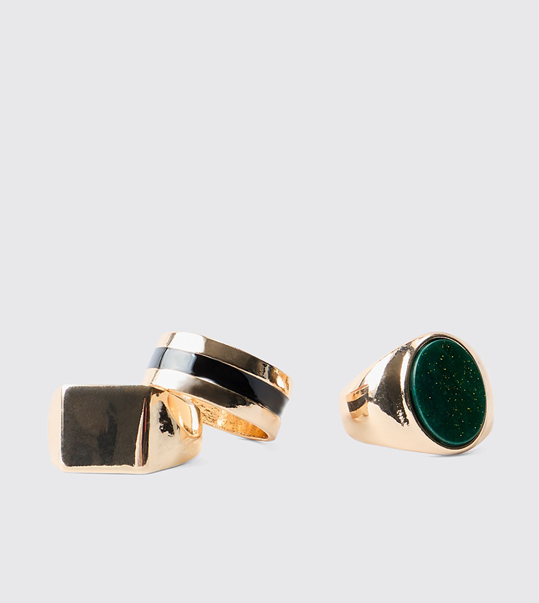 3-Pack Gold-Tone Rings