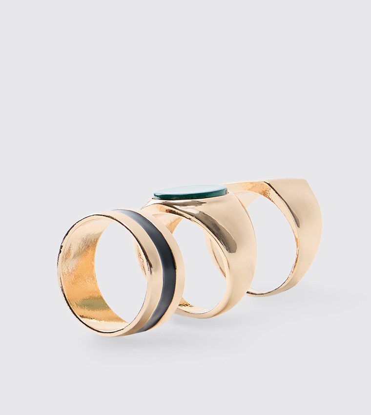 3-Pack Gold-Tone Rings