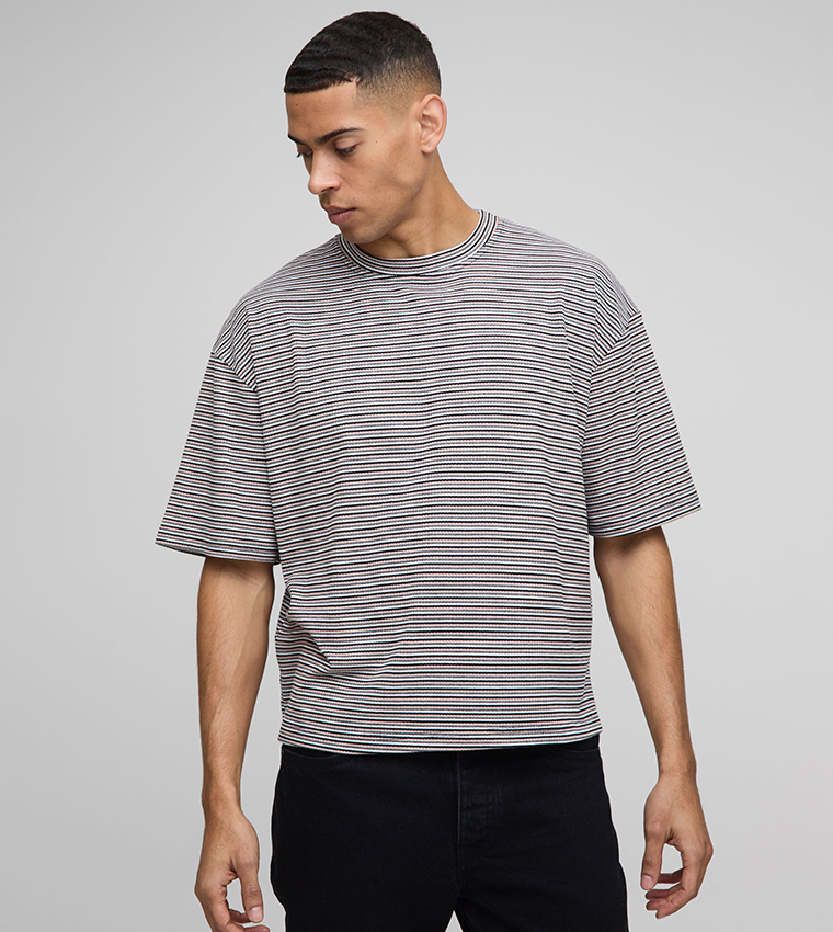 Oversized Rib Striped T-Shirt