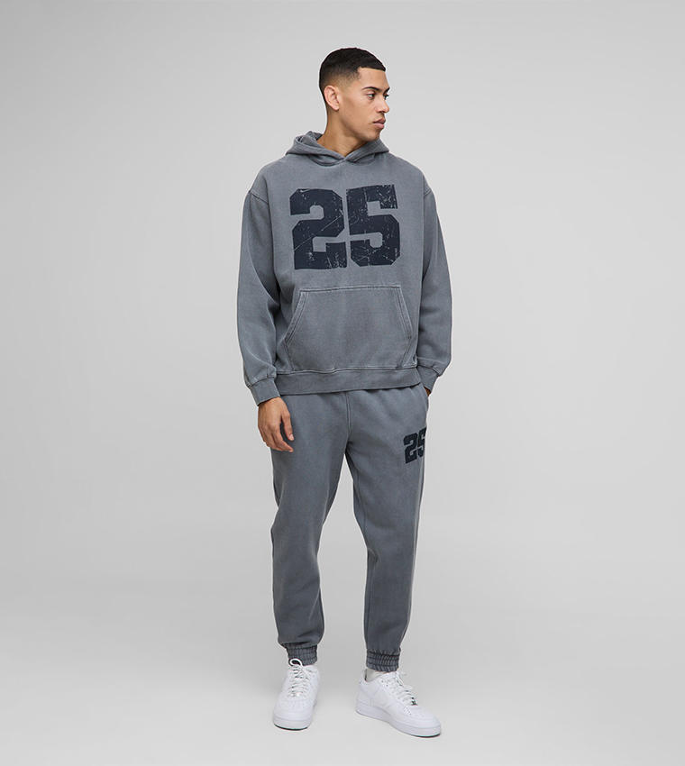 25 Varsity Washed Hooded Oversized Tracksuit